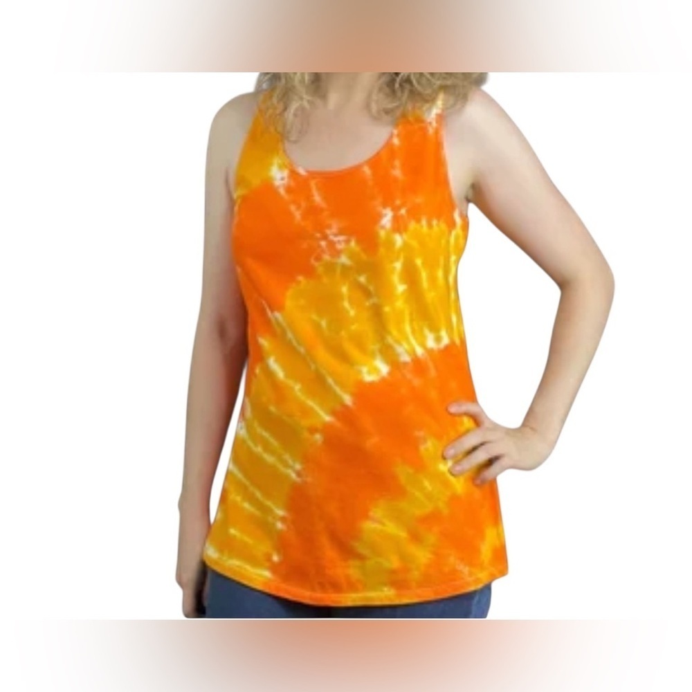 Ingear Y2K Orange And Yellow Tie-Dye Tank Top S